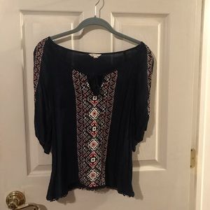 Aeropostale dark blue - cold shoulder top